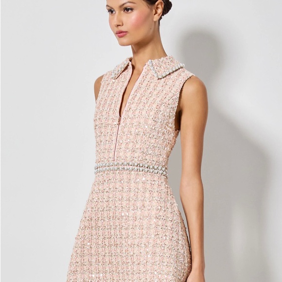 Alice & Olivia Ellis Pink Embellished Mini Dress NWT - Picture 5 of 16